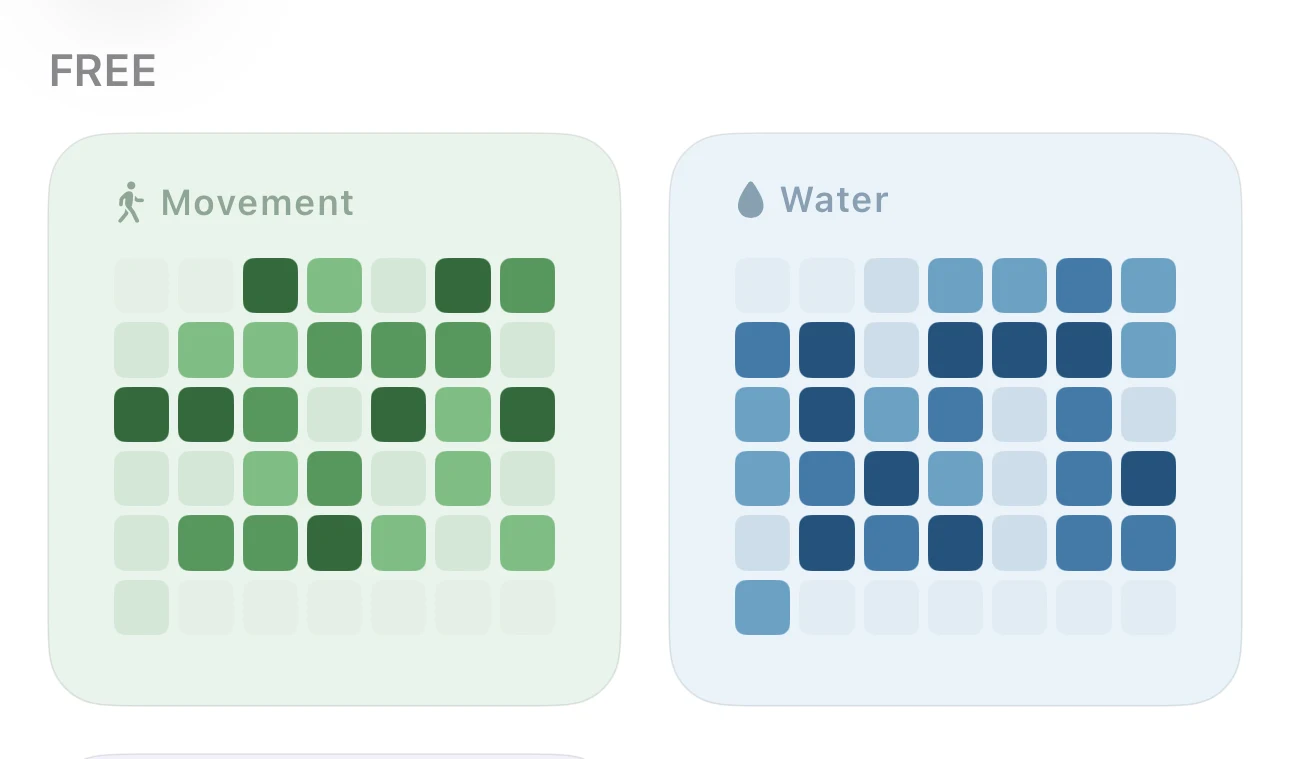 Inspiration in Tintle: free Movement and Water trackers
