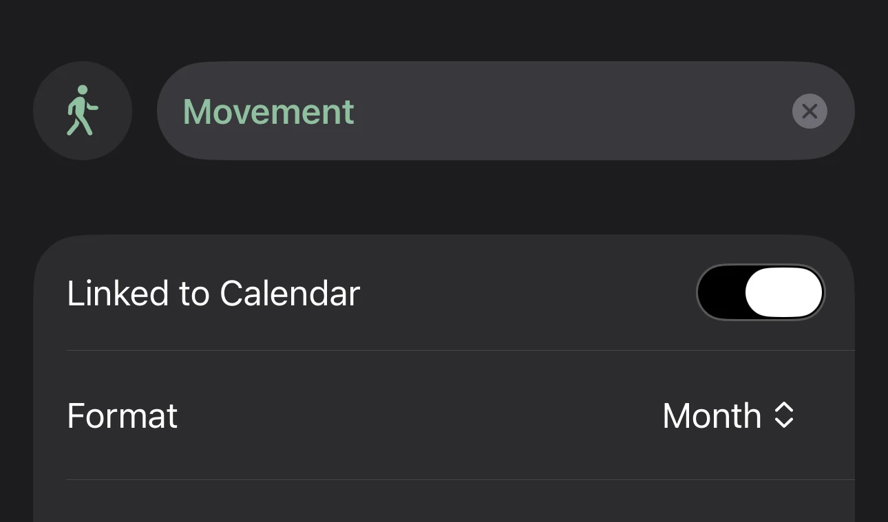 New Movement tracker: Linked to Calendar and Format settings